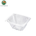 Caja de almejas con bisagras de recipiente de ensalada reutilizable rectangular